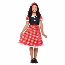 Smiffys Girls Cute Mouse Costume Set - 4-6 Years, White/Red/Black