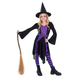 Smiffys Girls Practical Spell Witch Costume Set - 10-12 Years, Black/Purple