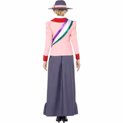 Smiffys Womens/Ladies Deluxe Victorian Suffragette Costume Set - S, Grey/Pink