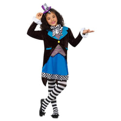 Smiffys Girls Deluxe Little Miss Hatter Costume Set - 4-6 Years, Blue/Black