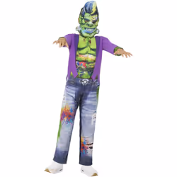 Smiffys Boys Frankenstein Graffiti Costume Set - 10-12 Years, Multicoloured