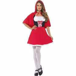 Smiffys Womens/Ladies Little Red Riding Hood Costume - 4 UK - 6 UK, Red