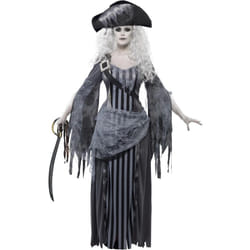 Smiffys Womens/Ladies Deluxe Ghost Ship Princess Costume Set - L, Grey/Black