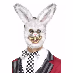 Smiffys Unisex Adult White Rabbit Evil Mask