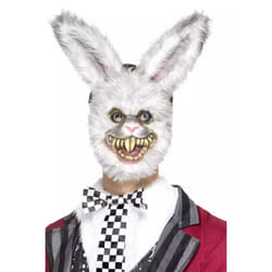 Smiffys Unisex Adult White Rabbit Evil Mask