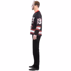 Smiffys Mens Friday The 13th Hockey Costume Top - XL, Black/Red