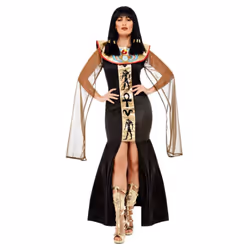 Smiffys Womens/Ladies Egyptian Goddess Costume Set - L, Black/Gold