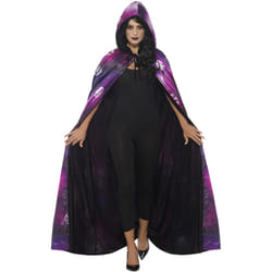 Smiffys Unisex Adult Spellbound Tie Dye Cape - One Size, Black/Purple