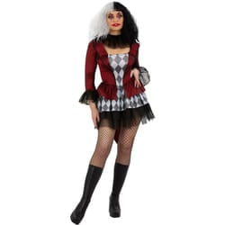 Smiffys Womens/Ladies Evil Jester Costume Set - XS, Red/Black
