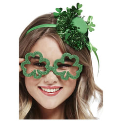 Smiffys Unisex Adult Shamrock Glitter St Patricks Day Novelty Glasses