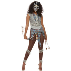 Smiffys Womens/Ladies Dark Spirit Warrior Costume Set - M, Blue