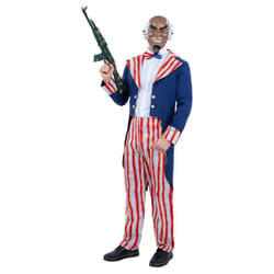 Smiffys Mens Uncle Sam Horror Patriot Costume Set - L, Blue/Red/White