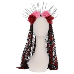 Smiffys Womens/Ladies Deluxe Sunburst Day Of The Dead Headband & Veil