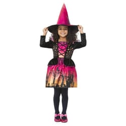 Smiffys Girls Witch Sunset Costume Set - 4-6 Years, Black/Pink/Orange