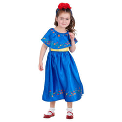 Smiffys Girls Artist Frida Costume - 4-6 Years, Blue