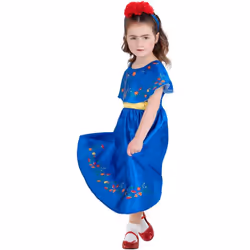 Smiffys Girls Artist Frida Costume - 4-6 Years, Blue