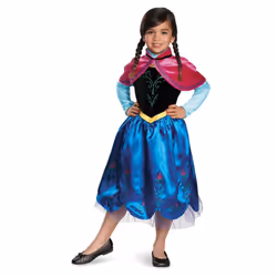 Frozen Girls Deluxe Anna Costume Set - 5-6 Years, Blue/Pink