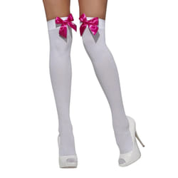 Smiffys Womens/Ladies Bow Opaque Hold Up Stockings