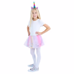 Smiffys Girls Unicorn Rainbow Costume Set