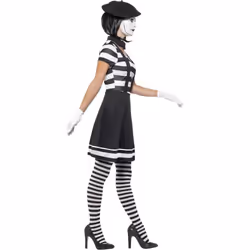 Smiffys Womens/Ladies Mime Artist Costume Set - S, Black/White