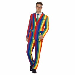 Smiffys Mens Over The Rainbow Costume Suit Set - XL R, Multicoloured