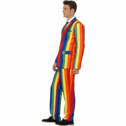 Smiffys Mens Over The Rainbow Costume Suit Set - XL R, Multicoloured