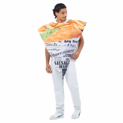 Smiffys Unisex Adult Fish & Chips Costume Poncho