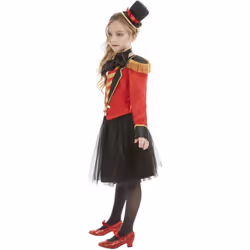 Smiffys Girls Deluxe Ringmaster Costume Set - 7-9 Years, Red/Black
