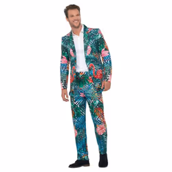 Smiffys Mens Hawaiian Tropical Flamingo Costume Suit - M, Multicoloured