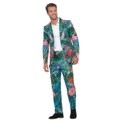 Smiffys Mens Hawaiian Tropical Flamingo Costume Suit - M, Multicoloured
