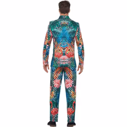 Smiffys Mens Hawaiian Tropical Flamingo Costume Suit - M, Multicoloured