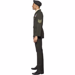 Smiffys Mens Wartime Officer Costume Set - M R, Green