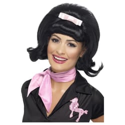 Smiffys Womens/Ladies 50s Flicked Beehive Wig - One Size, Black