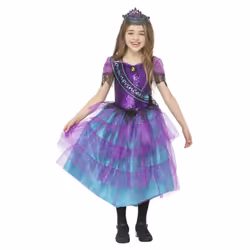 Smiffys Girls Deluxe Miss Halloween Prom Costume Set - 4-6 Years, Purple/Turquoise