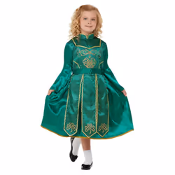 Smiffys Girls Deluxe Irish Dancer Costume Dress - 4-6 Years, Green