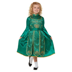 Smiffys Girls Deluxe Irish Dancer Costume Dress - 4-6 Years, Green