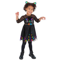 Smiffys Girls Rainbow Cat Polyester Costume Set - 4-6 Years, Black/Rainbow