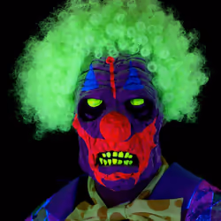 Smiffys Mens Clown UV Black Light Mask