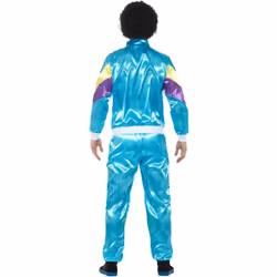 Smiffys Unisex Adult 80s Height Of Fashion 80s Shell Suit Costume Set - XL, Blue/Yellow/Purple
