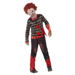 Smiffys Boys Zombie Clown Costume - 4-6 Years, Red/Green