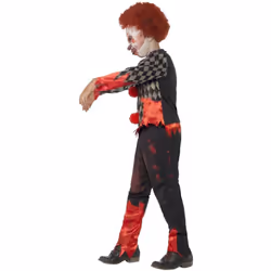 Smiffys Boys Zombie Clown Costume - 4-6 Years, Red/Green