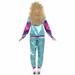 Smiffys Womens/Ladies Height Of Fashion 80s Shell Suit Costume Set - M, Purple/Blue/Pink