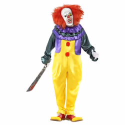 Smiffys Mens Classic Horror Clown Costume Set - XL, Multicoloured