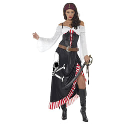 Smiffys Womens/Ladies Sultry Swashbuckler Costume Set - M, Black/White