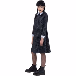 Smiffys Girls Gothic School Costume Dress - 13-14 Years, Black/White