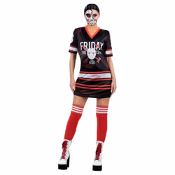 Smiffys Womens/Ladies Friday The 13th Costume Dress - XS, Black/Red/White