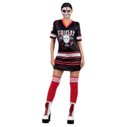 Smiffys Womens/Ladies Friday The 13th Costume Dress - XS, Black/Red/White