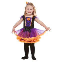 Smiffys Childrens/Kids Pumpkin Witch Costume Set - 3-4 Years, Orange/Purple/Black