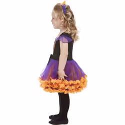 Smiffys Childrens/Kids Pumpkin Witch Costume Set - 3-4 Years, Orange/Purple/Black