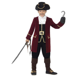 Smiffys Boys Deluxe Pirate Captain Costume Set - 4-6 Years, Black